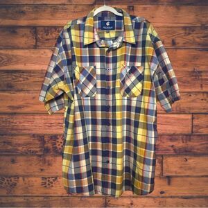 5 for $25🔥Rocawear Plaid Yellow & Blue Button Front Shirt Size 4XB